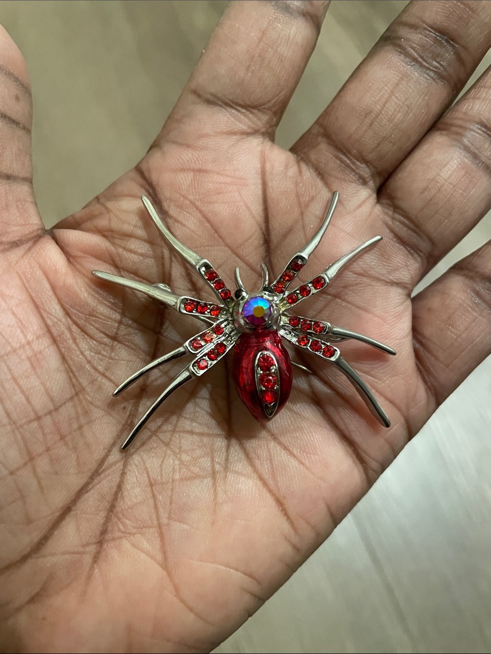 Red Crystal Spider Brooch Pin - Women's Jewelry